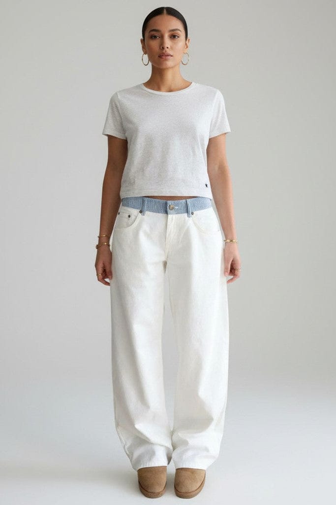 Jean Femme Coupe Relax Taille Mi-Haute | Rayé