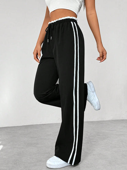 Kaeli – Pantalon de Jogging Femme Taille Haute | Bandes Contrastées